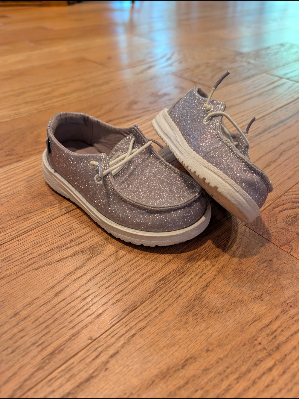 Hey Dude Kids Glitter Sneakers in Light Purple